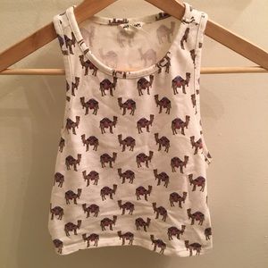 Camel crop top